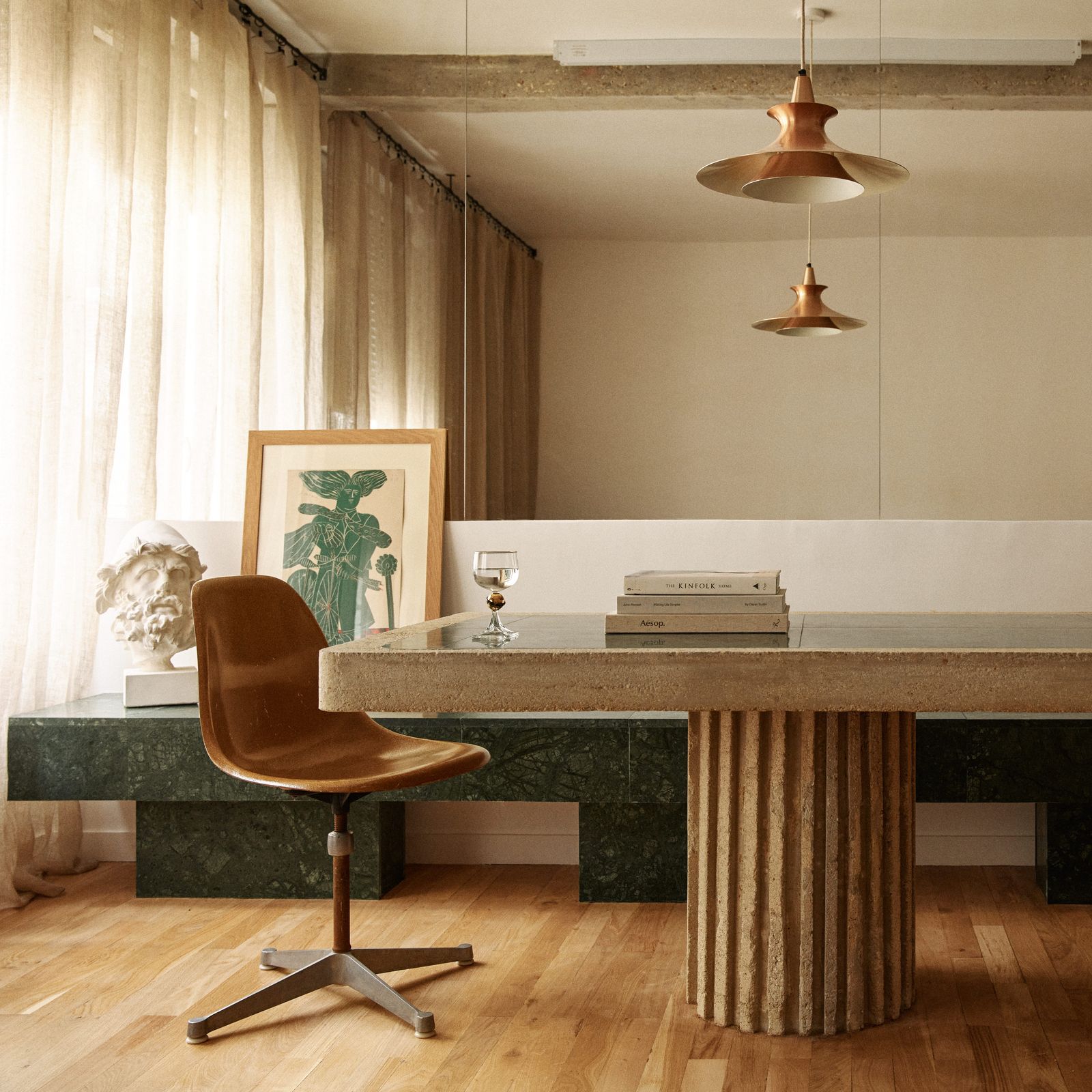 In This 538-Square-Foot Apartment, Brutalism Meets Classical Paris Architecture